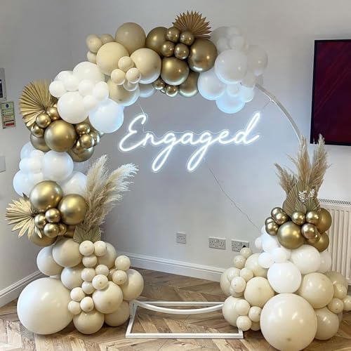 PartyWoo Pearl White Sand Balloons 50pcs White Beige Cream Ivory 12 Inch - Image 5