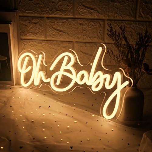 Oh Baby Neon Sign for Backdrop, Dimmable Baby Shower LED Neon Lights - Image 2