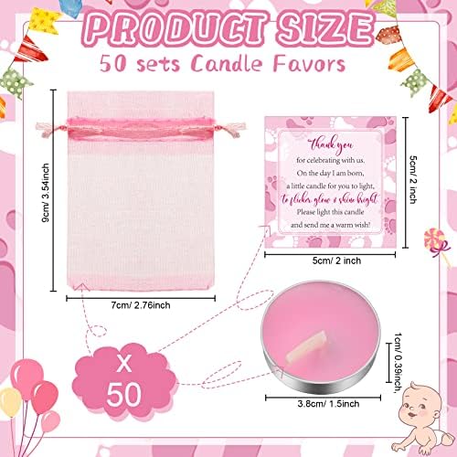 Geosar 50 Sets Baby Shower Party Favors,Pink - Image 2
