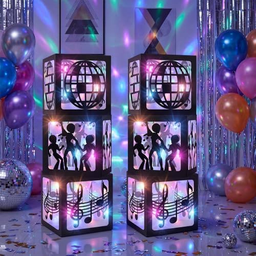 Novabright 6 Sets Large Disco Party Decoration Boxes with Light Strings - Image 4