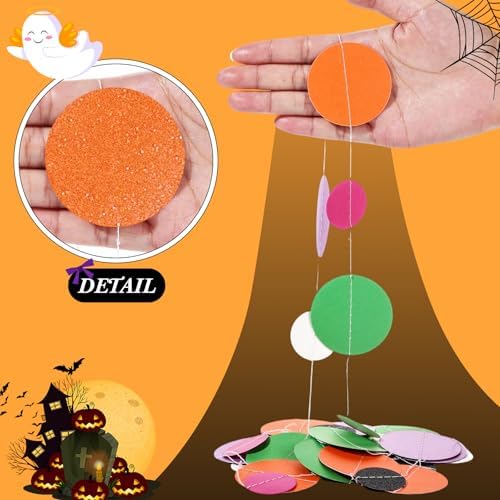 Outus 10 Pieces Halloween Colors Round Dots Garland Party Hanging Decor - Image 3