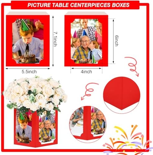 12 Pcs Picture Centerpieces for Table, Photo Display Frame, Red - Image 2