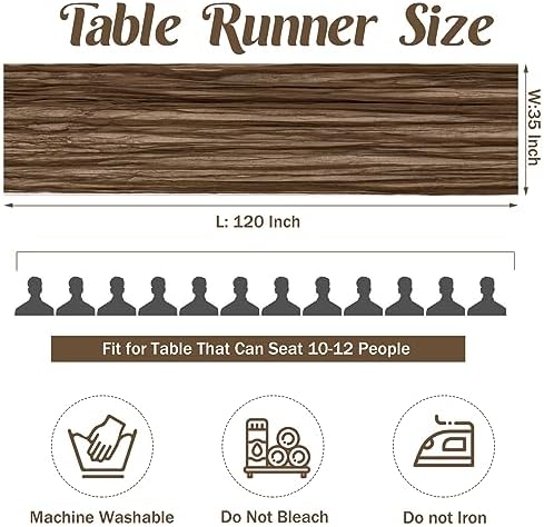 Brown 10FT Cheesecloth Table Runner Boho Gauze Fabric Table Runner Rustic Sheer Runner for Wedding Bridal Baby Shower Birthday Party Boho Table Decor（1 Pack Brown） - Image 4
