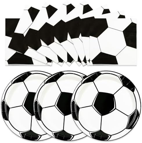 50PCS Soccer Plates and Napkins, 7inch Disposable Tableware Set by Unknown