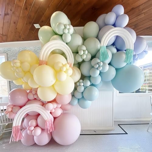 Voircoloria 130pcs Pastel Balloons Garland Arch Kit, 18 12 10 5 Inch - Image 4
