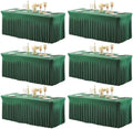 Shillance 6 Packs Green Spandex Tableclothes for 8 Foot Rectangle Table, Spandex Table Covers 8FT Stretch Table Skirts Wrinkle Free Fitted Table Cloth for Easter, Wedding, Banquet & Parties by Shillance