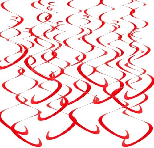 BEISHIDA 30Pcs Red Hanging Swirls for Birthday Christmas Decorations by Beishida