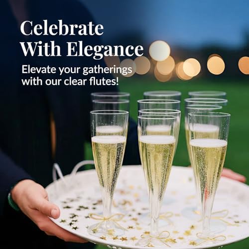 Prestee Disposable Champagne Flutes, 4.5 oz Plastic Champagne Glasses - Image 6