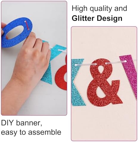 BEISHIDA Glitter Colorful 116 PCS A-Z DIY Letter Custom Banner Party Decor - Image 2
