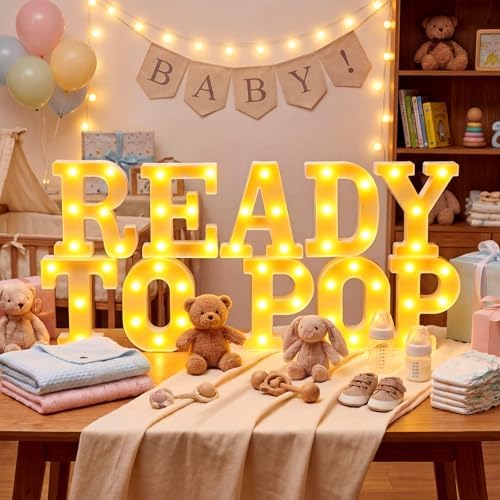Honoson 10 Pcs Ready to Pop LED Sign Baby Shower Party Decorations - Image 6