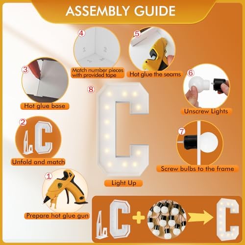 4FT Marquee Letters, Large Light Up Letters C for Hoco Party Decor - Image 3