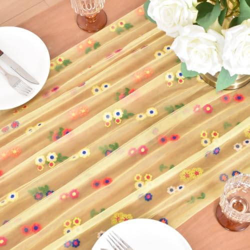 3 Pack Flower Table Runner Floral Daisy Fall Wedding Birthday Party Decor - Image 4