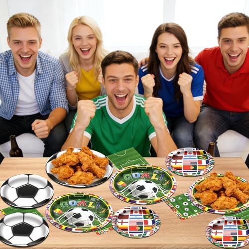 180pcs Soccer Plates and Napkins Party Supplies,Serves 60 - Image 5