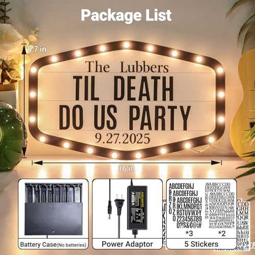 16IN Wedding Bottle Service Sign, Personalized Wedding Entrance Props Led Marquee Sign for Reception, Custom Light up Marquee Sign with Stickers for Bridal Engagement Anniversary Nightclub Gift - Image 4