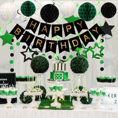 meowtastic Birthday Decorations Happy Birthday Banner with Honeycomb Balls - Image 2