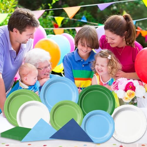 CMUSKO Golf Party Decorations - 60Pcs Blue Green Plates & Napkins Set Hole in One Golf Themed Tableware for Birthday,Baby Shower (Pack of 3) - Image 3
