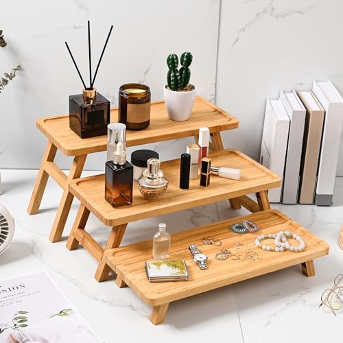 GEHE Natural Bamboo Cupcake Stand, Foldable 3 Tier Cupcake Display Stand Tower, Dessert Table Serving Tray for Birthday/Wedding/Christmas/Party, Charcuterie Boards - Image 7