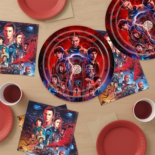 Stranger-Thing Party Supplies 40pck include 20 plates, 20 napkins for the birthday Things of Stranger party decoration - Image 6