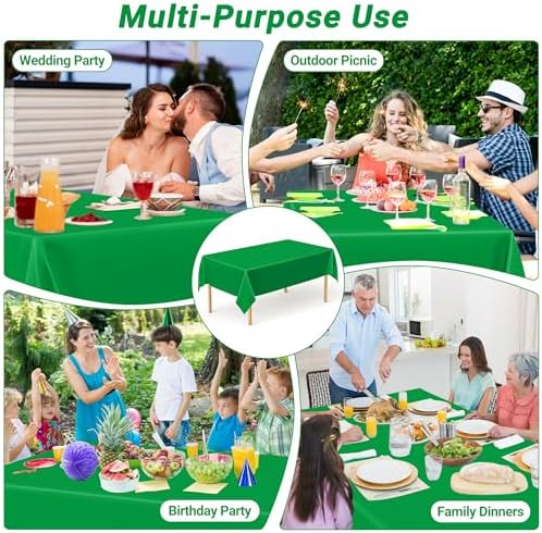 4 PCS Plastic Tablecloths for Rectangle Tables, 54 x 108 Inches Baptism Decorations, Waterproof and Leakproof Picnic Table Cover for Bachelorette Party, Colorful Tablecloth Adaptable to Every Table - Image 6
