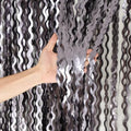 4 Pack Wavy Grey Foil Fringe Curtains Party Decorations - 3.3 ft x 6.6 ft Tinsel Curtain Backdrop for Birthday Bachelorette Wedding Birthday Disco Party Decorations by CYLMFC