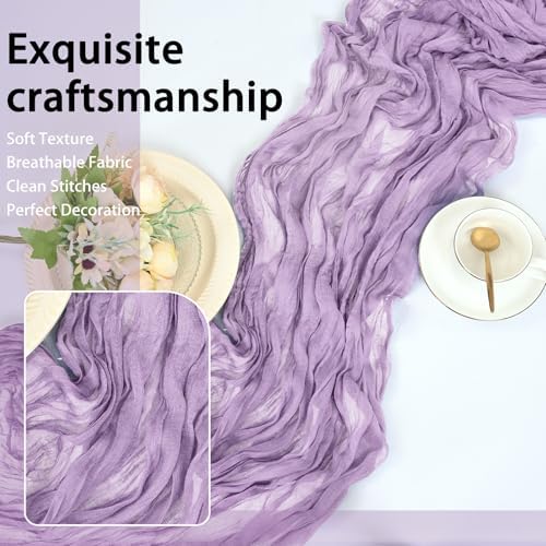 8 Pack Lavender Cheesecloth Table Runner 17x108 inch Boho Gauze Cheese Cloth Table Runners for Wedding Party Baby Bridal Shower Home Decor - Image 6