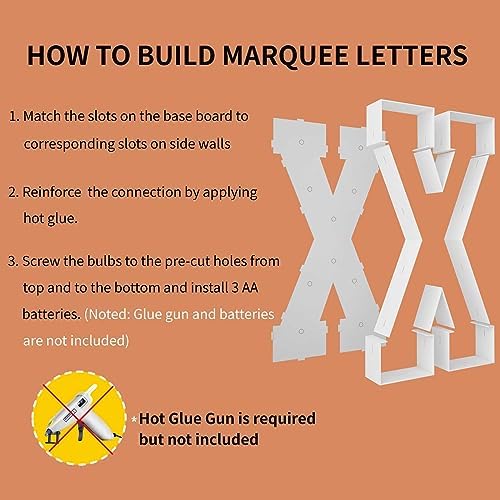 3FT Marquee Letters, Large Light Up Letters X for XV Birthday Party Decor - Image 4