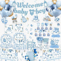 224PCS Blue Baby Boy Baby Shower Decorations,Serves 24 by CelebSparkPartyHome