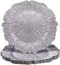 MAONAME Silver Charger Plates Set of 6, Reef Chargers for Dinner Plates by MAONAME