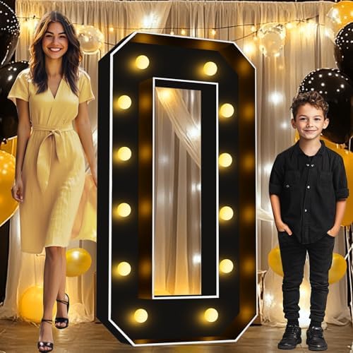 Pooqla 4FT Marquee Light Up Numbers 0 for Birthday Party Decorations by Pooqla