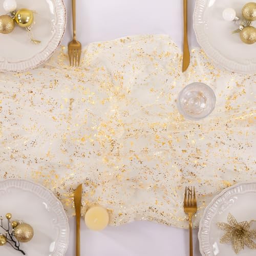 Gold Gauze Table Runner Glitter Fall Wedding Birthday Party Table Decor - Image 4