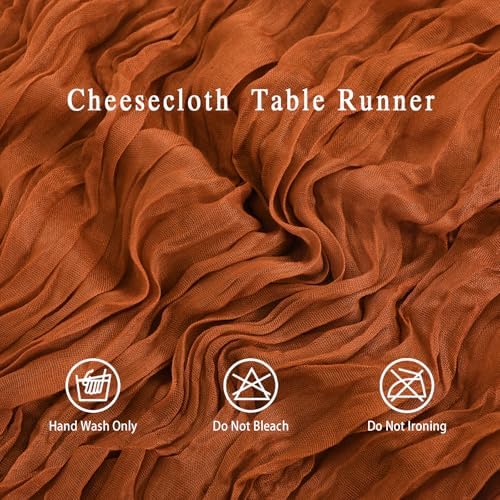 8 Pack Terracotta Cheesecloth Table Runner 17x108 inch Boho Gauze Cheese Cloth Table Runners for Wedding Party Baby Bridal Shower Home Decor - Image 3
