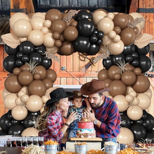 Black and Brown Balloon Garland Arch Kit, 105 PCS Black Brown and Nude Beige Balloon Different Size for Western Farm First Rodeo Wild West Cowboy Baby Shower Birthday Party Decorations - Image 6