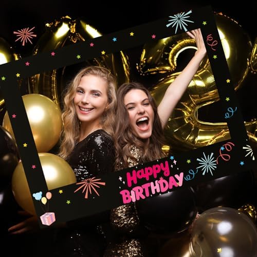 Beeveer 32 x 24 in Large Photo Booth Selfie Frame Props, Black Horizontal - Image 5