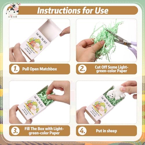 50 Sets Positive Gifts Farm Animal Birthday Party Favors with Support Boxes - Image 3