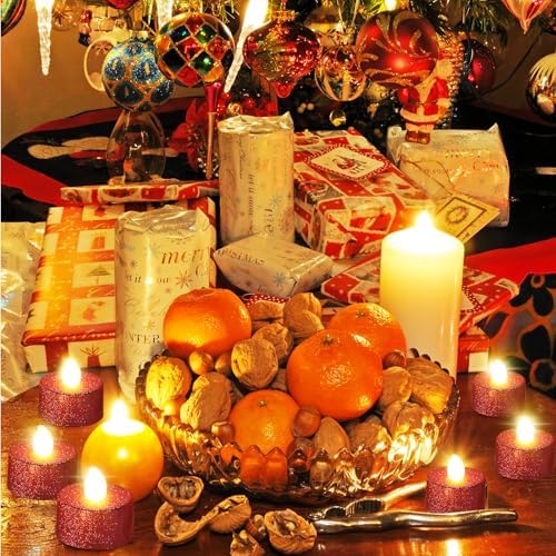 Retisee 48 Pcs Flameless LED Tea Lights Glitter Electric Fake Candles for Centerpieces Battery Operated Anniversary Decorations Romantic Winter Decor for Wedding Christmas Birthday (Pink) - Image 4
