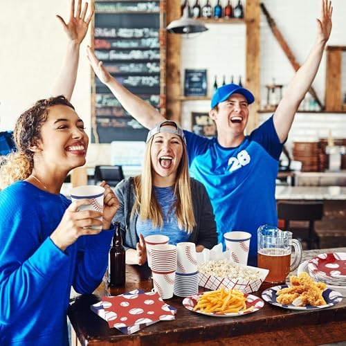 Kochorie 96 Pieces Baseball Party Supplies, Baseball Birthday Themed Decorations, Disposable Tableware Set Includes Paper Plates, Cups, Napkins Serves 24 Guests for Sports Game Day Party - Image 6