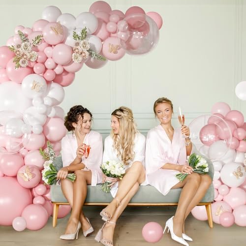 Light Pink Balloon Arch Kit, Baby Pink White Balloon Garland Kit - Image 5