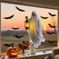 Halloween Window Clings Decorations Ghost Bat Window Stickers Static Spooky Glass Window Sticker Decals for Home Office Classroom Party Haunted House Seasonal Decor 1 Sheet by Unknown