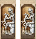 Beistle 2-Pack Mummy Restroom Door Covers, Spooky Halloween Bathroom Decorations, All-Weather Plastic for Haunted House and Trick-or-Treat, 5’ x 30” by Beistle