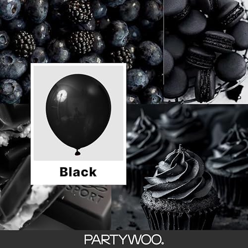 PartyWoo Black Balloons 140pcs Different Sizes of 18 12 10 5 Inch - Image 2