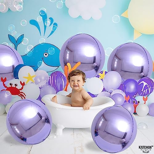 KatchOn Purple Balloons - 22 Inch, Pack of 6, for Mermaid Birthday Decor - Image 6