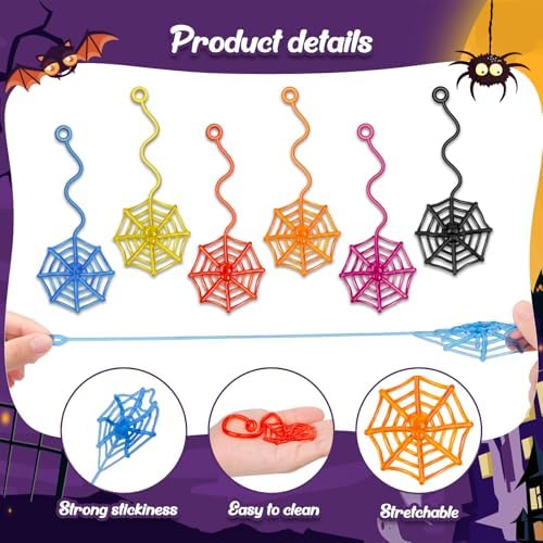 30 Pcs Sticky Spider Web Sticky Hands for Kids Bulk Halloween Party Favors Decorations,Spider Webs for Classroom Prizes Halloween Gifts Goodie Bags Stuffers Pinata Stuffers for Boys Girl - Image 4
