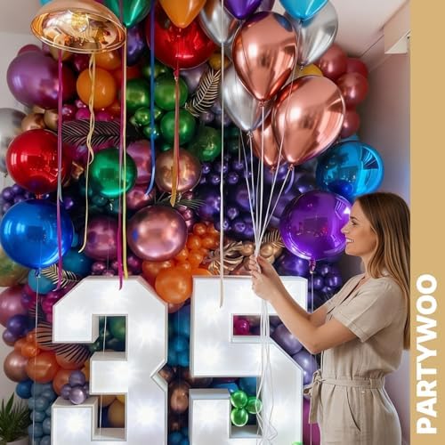 PartyWoo Metallic Balloons 66pcs 12 Inch Metallic Multicolor Balloons - Image 4