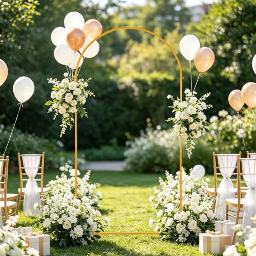 7.2FT Metal Wedding Arch Backdrop Stand for Party, Balloon Arch Stand - Image 2