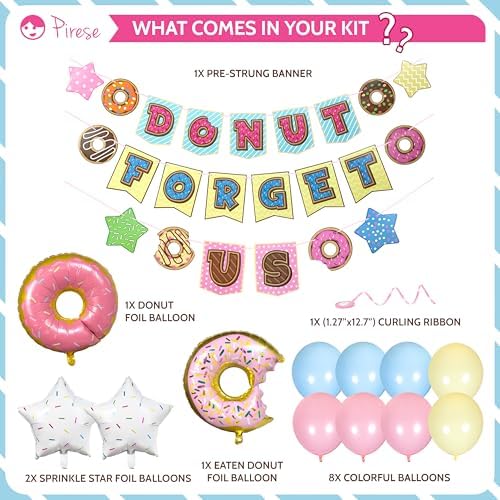 Pirese Donut Forget Us Party Decorations, Farewell Decor, Goodbye Party - Image 2