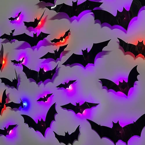 DR.DUDU 36 Pack Halloween Bats Wall Decor Halloween Decorations Indoor by DRDUDU