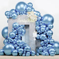 PartyWoo Metallic Light Blue Balloons 140pcs Metallic Baby Blue Color by PartyWoo