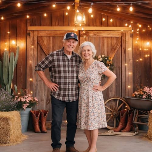 20X10 FT Western Cowboy Backdrop Western Party Decorations Wild West Vintage Wooden Rustic Wooden House Barn Photography Background for Kids Boy Children Boy Baby Birthday Banner Photo Booth - Image 2