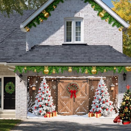 HOMETITUTE Christmas Barn Door Garage Door Cover Banner 13x6ft Fabric - Image 6