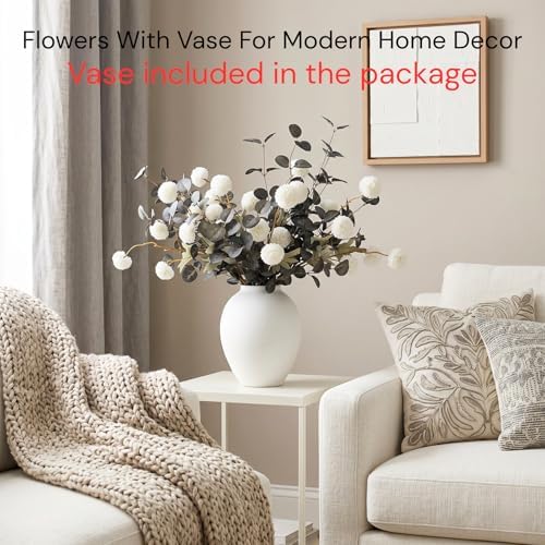 Artificial Floral Arrangements With Vase, Centerpiece for Dining Table - Image 2